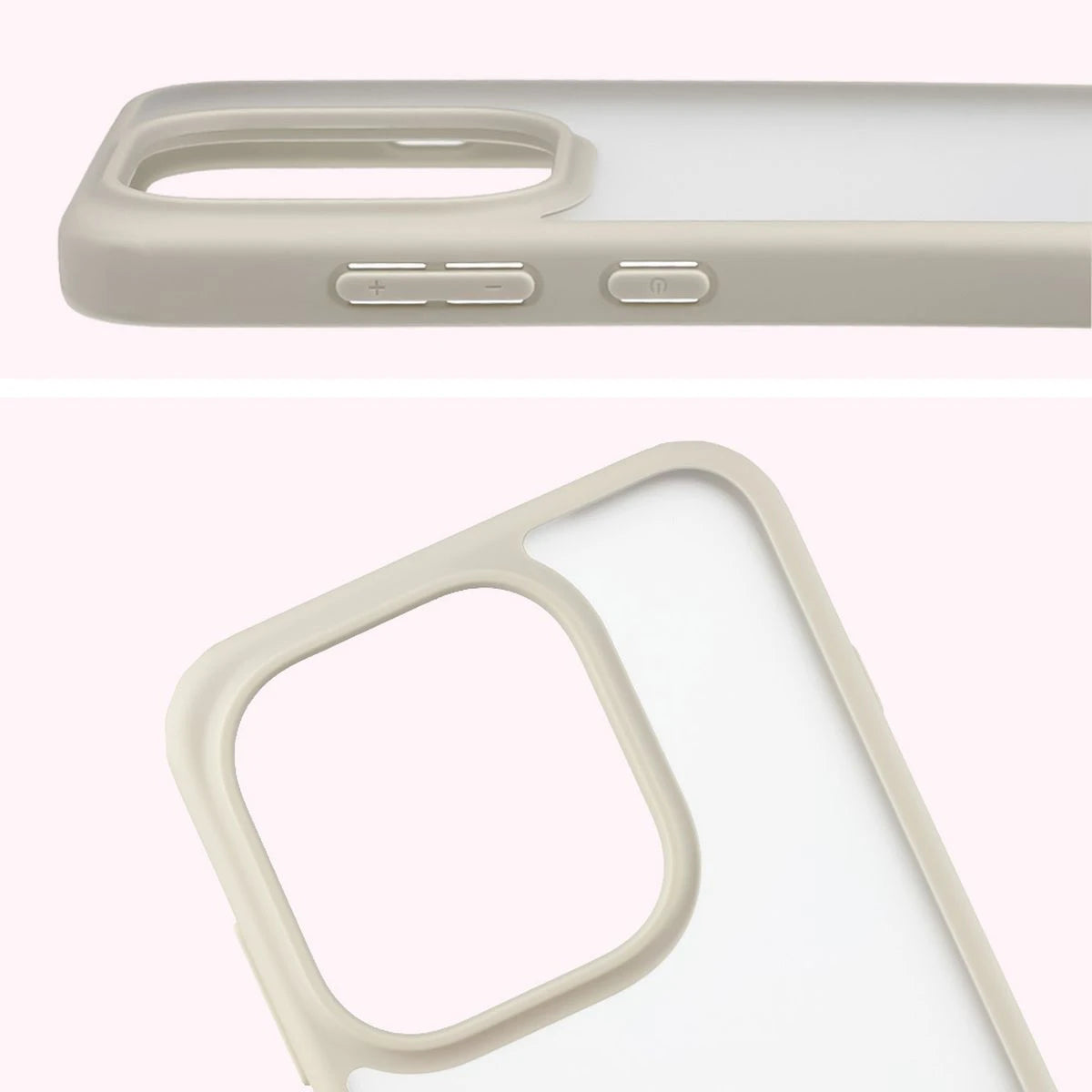 Schutzhülle + gehärtetem Glas für Oppo Find X9, Bizon Angelo Pack, Semitransparent mit beigem Rahmen