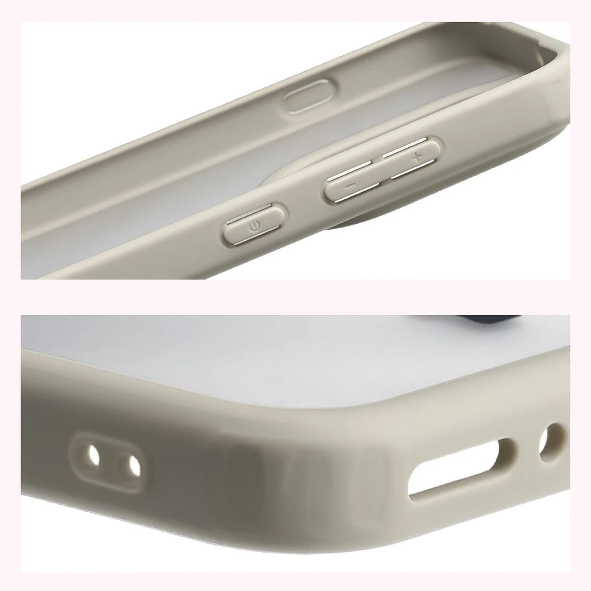 Schutzhülle + gehärtetem Glas für Oppo Find X9, Bizon Angelo Pack, Semitransparent mit beigem Rahmen
