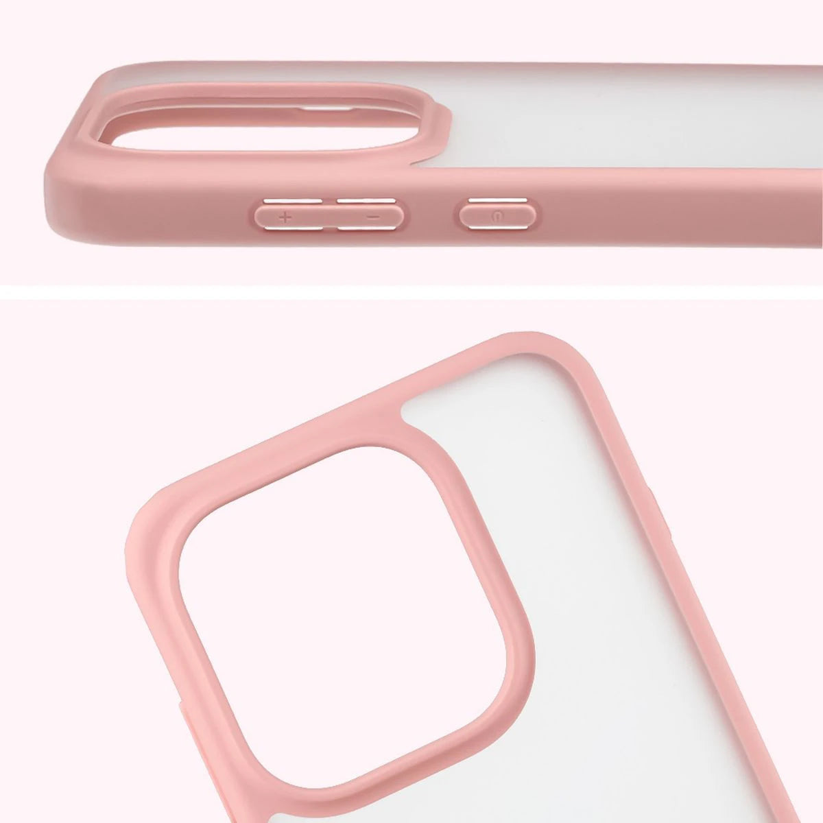 Schutzhülle + gehärtetem Glas für Oppo Find X9, Bizon Angelo Pack, Semitransparent mit hellrosem Rahmen