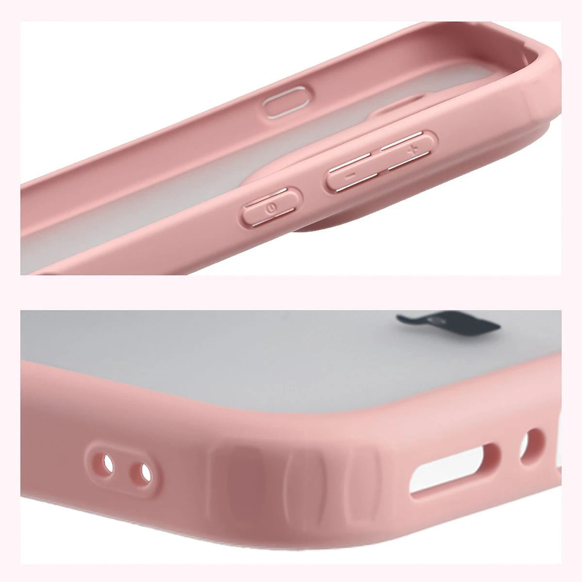 Schutzhülle + gehärtetem Glas für Oppo Find X9 Pro, Bizon Angelo Pack, Semitransparent mit hellrosem Rahmen