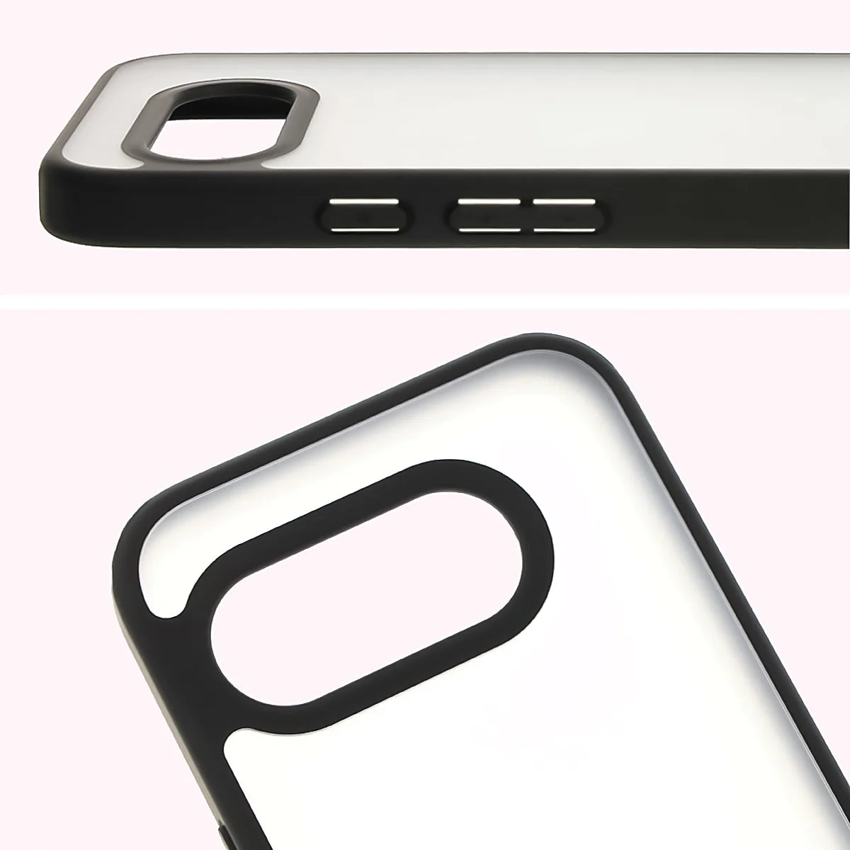 Schutzhülle + gehärtetem Glas für Google Pixel 9a, Bizon Angelo Pack, Getönte mit schwarzem Rahmen