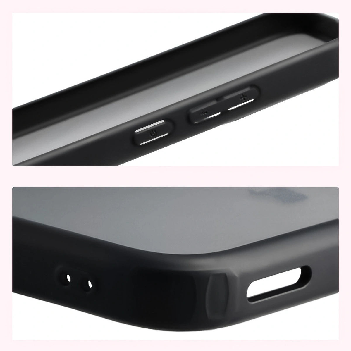 Schutzhülle + gehärtetem Glas Bizon Angelo Pack für Xiaomi POCO F7, Getönte mit schwarzem Rahmen