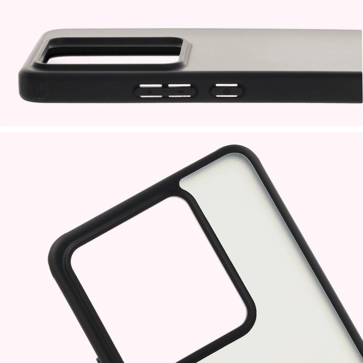 Schutzhülle + gehärtetem Glas für Realme GT 7 / 7T, Bizon Angelo Pack, Getönte mit schwarzem Rahmen