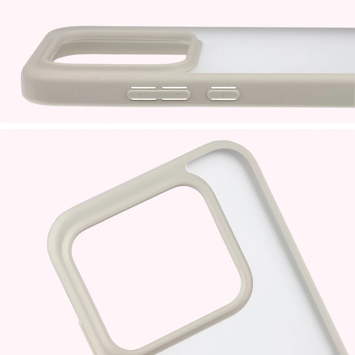 Schutzhülle + gehärtetem Glas Bizon Angelo Pack für Realme GT 8 Pro, Semitransparent mit beigem Rahmen
