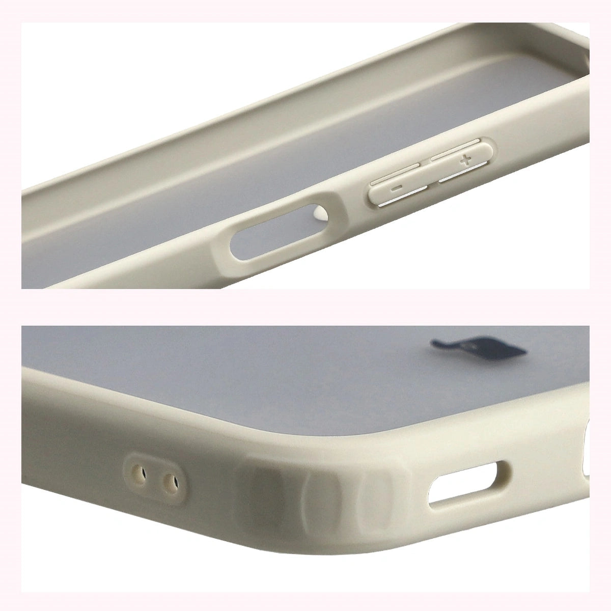 Schutzhülle + gehärtetem Glas für Galaxy A17 5G, Bizon Angelo Pack, Semitransparent mit beigem Rahmen