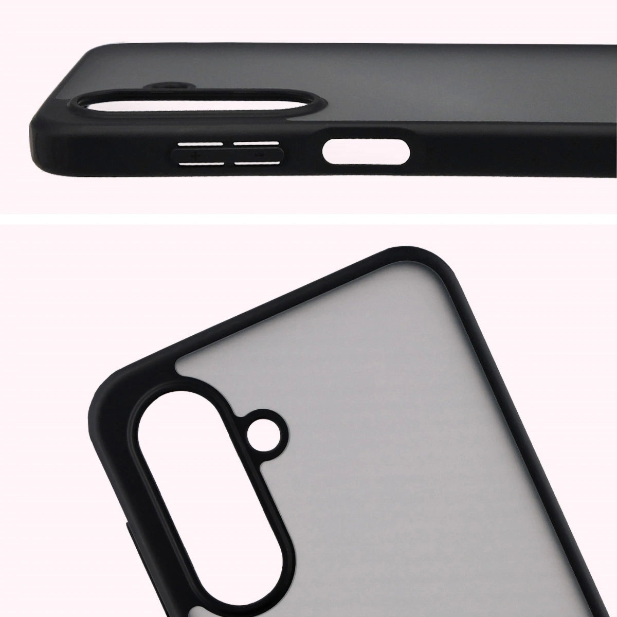 Schutzhülle + gehärtetem Glas für Galaxy A17 5G, Bizon Angelo Pack, Getönte mit schwarzem Rahmen