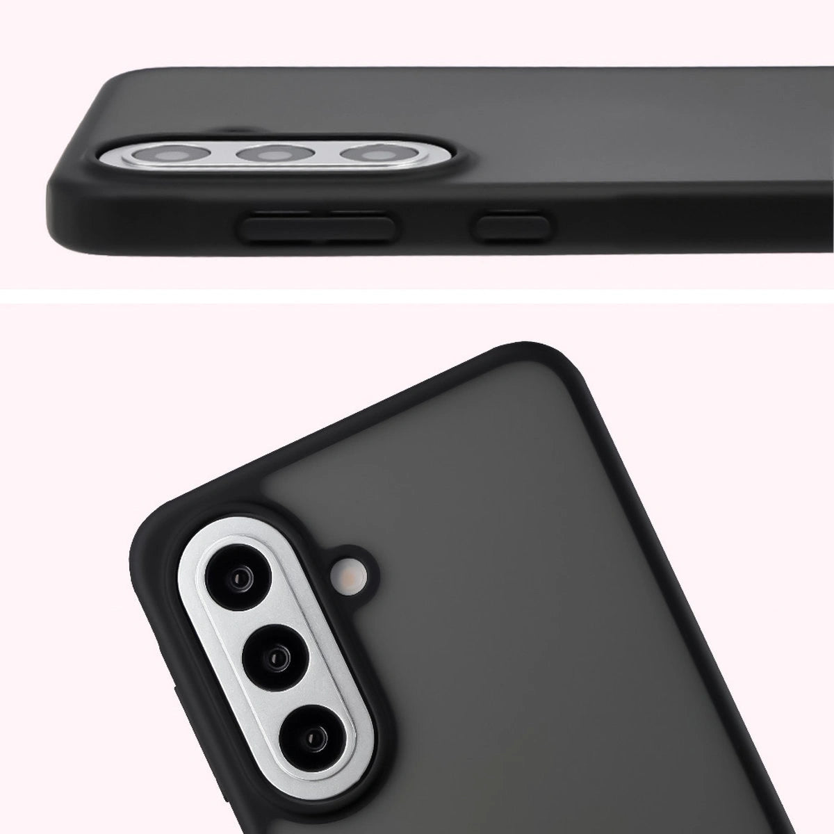 Schutzhülle + gehärtetem Glas für Galaxy A57 5G, Bizon Angelo Pack, Getönte mit schwarzem Rahmen