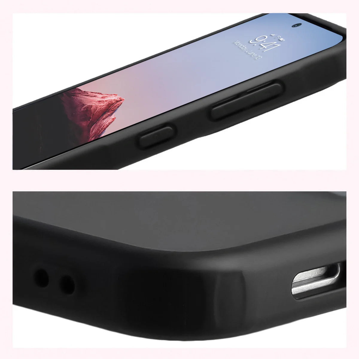 Schutzhülle + gehärtetem Glas für Galaxy A57 5G, Bizon Angelo Pack, Getönte mit schwarzem Rahmen