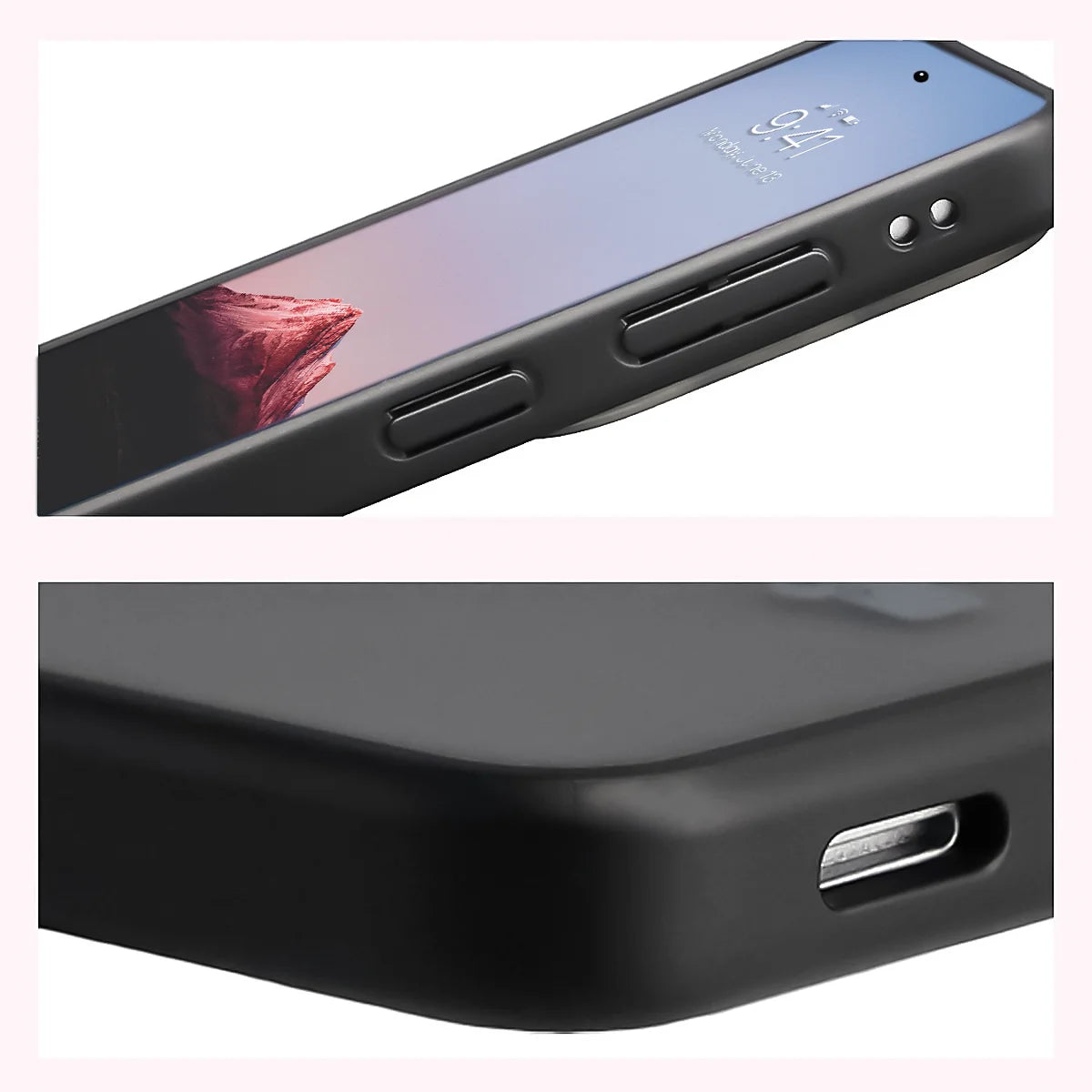 Schutzhülle + gehärtetem Glas für Galaxy S26, Bizon Angelo Pack, Getönte mit schwarzem Rahmen