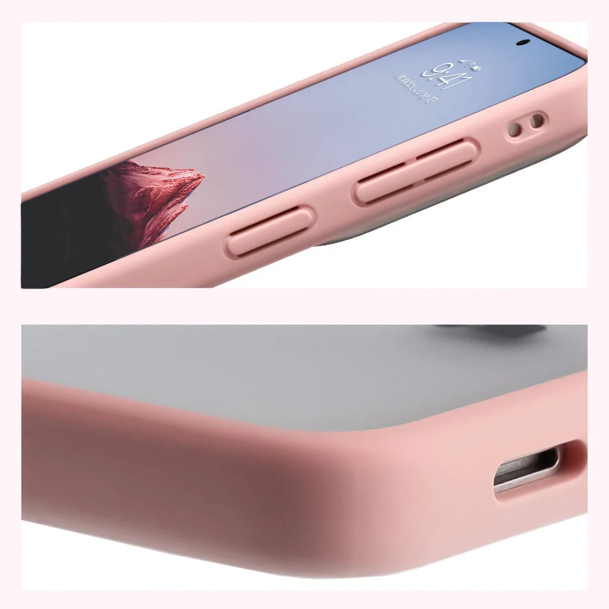 Schutzhülle + gehärtetem Glas für Galaxy S26 Plus, Bizon Angelo Pack, Semitransparent mit hellrosem Rahmen