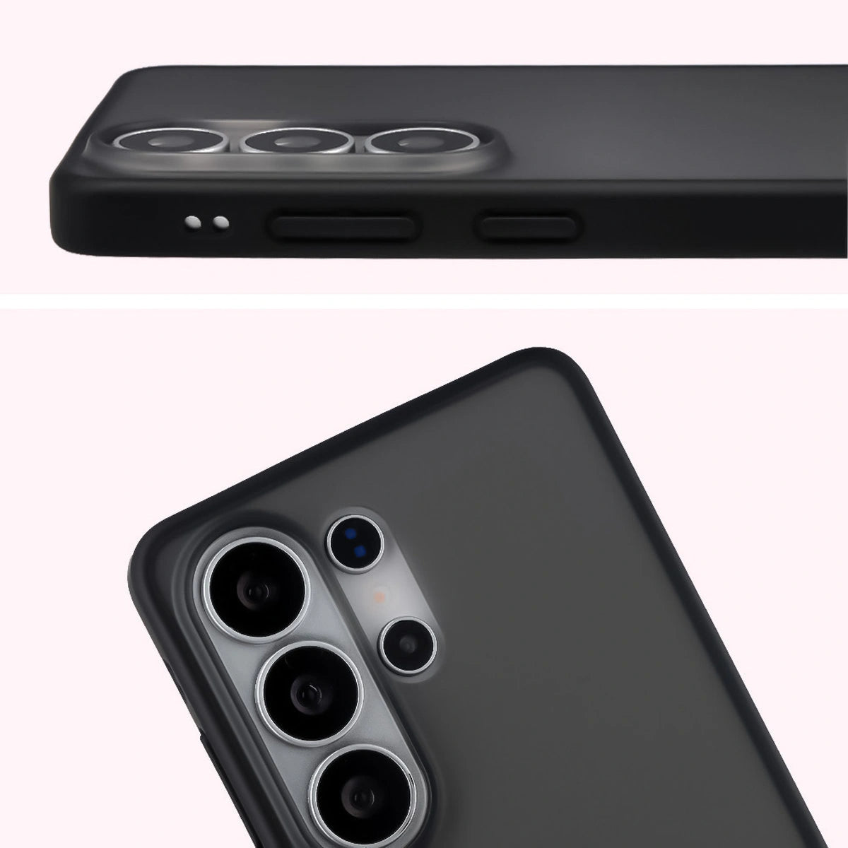 Schutzhülle + gehärtetem Glas Bizon Angelo Pack für Galaxy S26 Ultra, Getönte mit schwarzem Rahmen