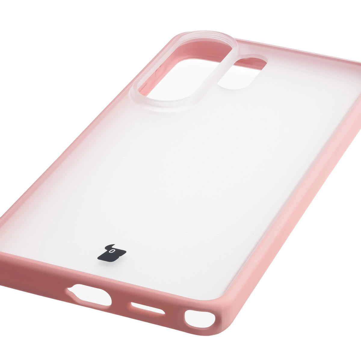 Schutzhülle + gehärtetem Glas für Galaxy S26 Ultra, Bizon Angelo Pack, Semitransparent mit hellrosem Rahmen