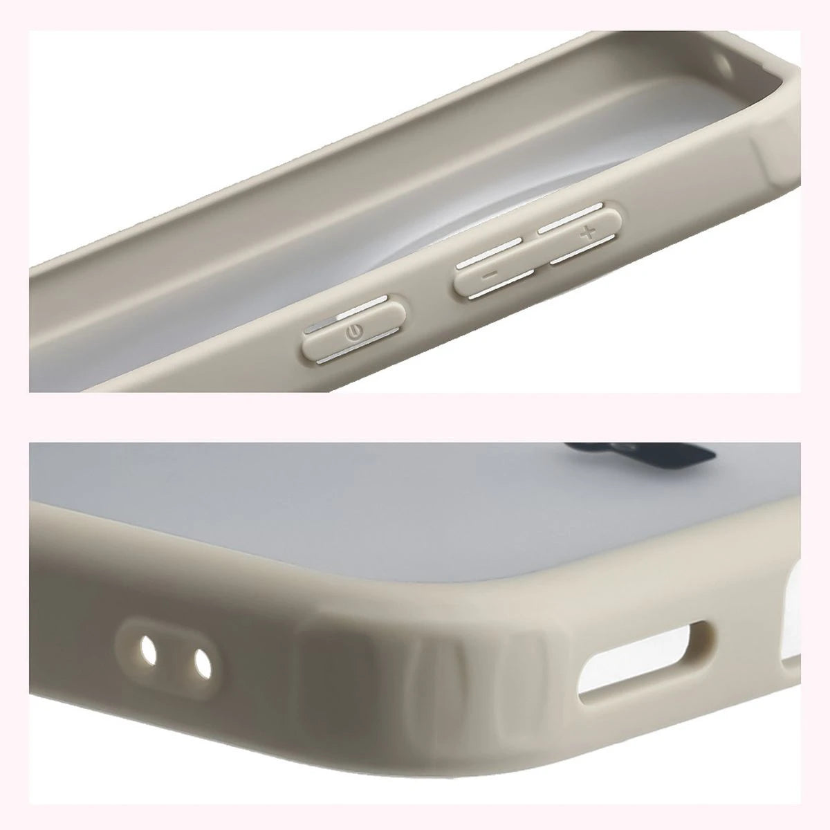 Schutzhülle + gehärtetem Glas für Vivo X300, Bizon Angelo Pack, Semitransparent mit beigem Rahmen