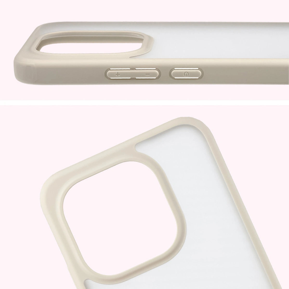 Schutzhülle + gehärtetem Glas für Xiaomi 15T, Bizon Angelo Pack, Semitransparent mit beigem Rahmen