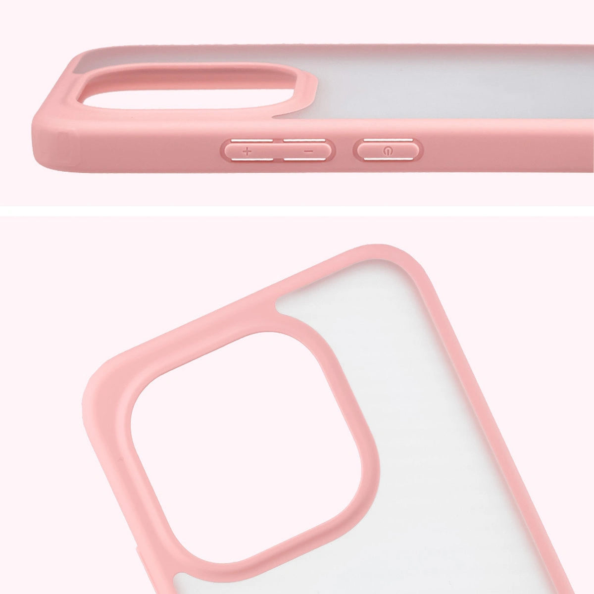 Schutzhülle + gehärtetem Glas für Xiaomi 15T, Bizon Angelo Pack, Semitransparent mit hellrosem Rahmen