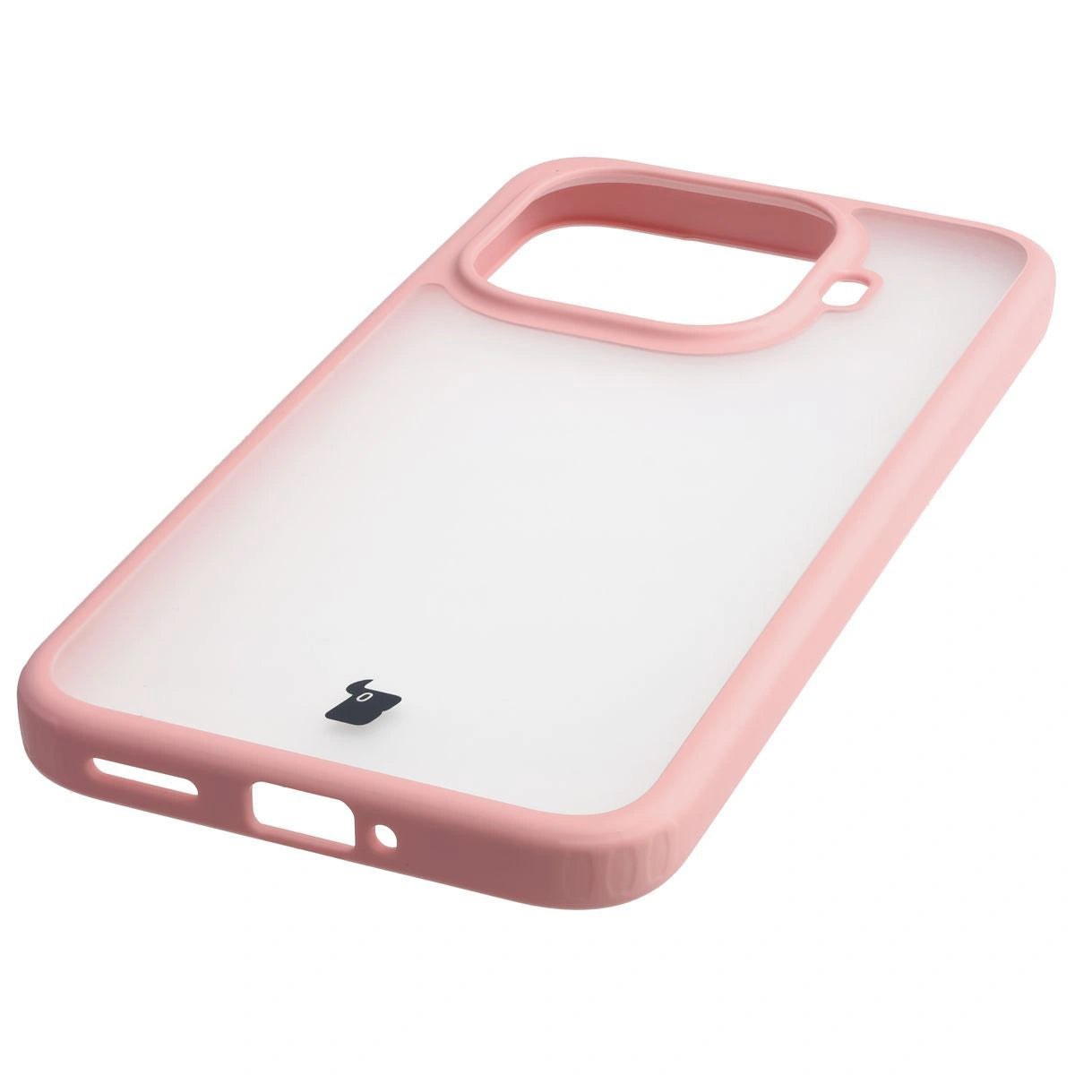 Schutzhülle + gehärtetem Glas für Xiaomi 15T Pro, Bizon Angelo Pack, Semitransparent mit hellrosem Rahmen