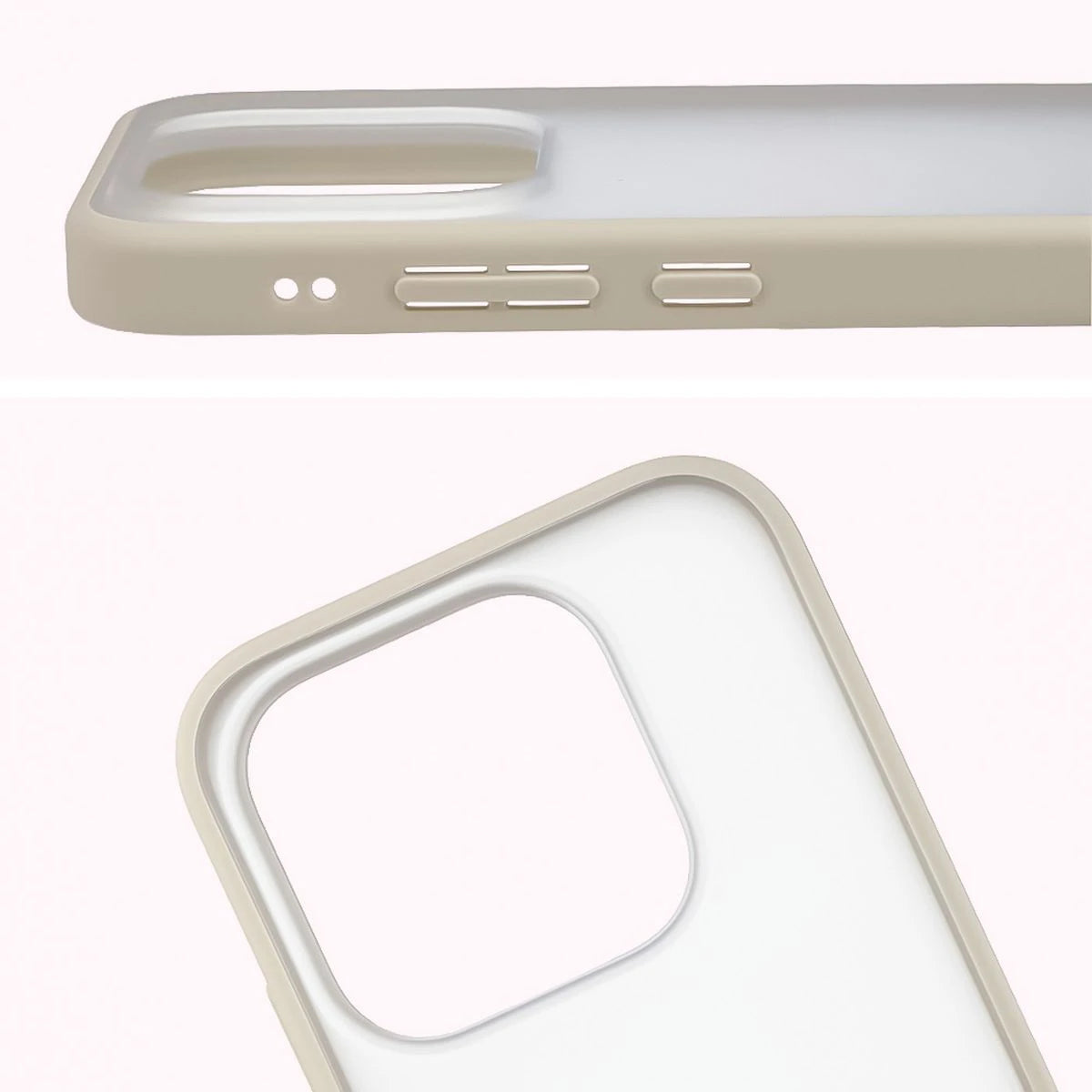 Schutzhülle + gehärtetem Glas Bizon Angelo Pack für Xiaomi 17, Semitransparent mit beigem Rahmen