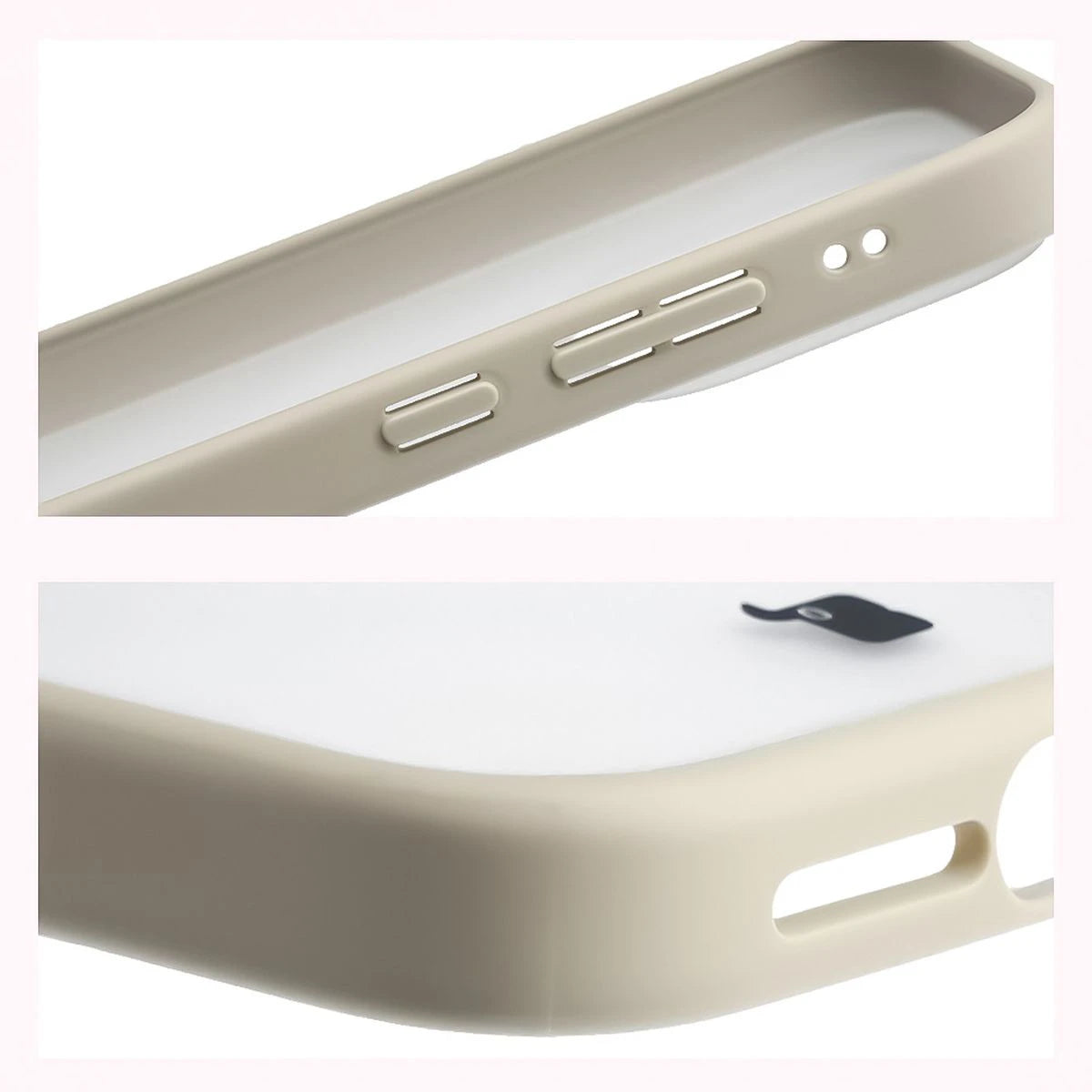 Schutzhülle + gehärtetem Glas Bizon Angelo Pack für Xiaomi 17, Semitransparent mit beigem Rahmen