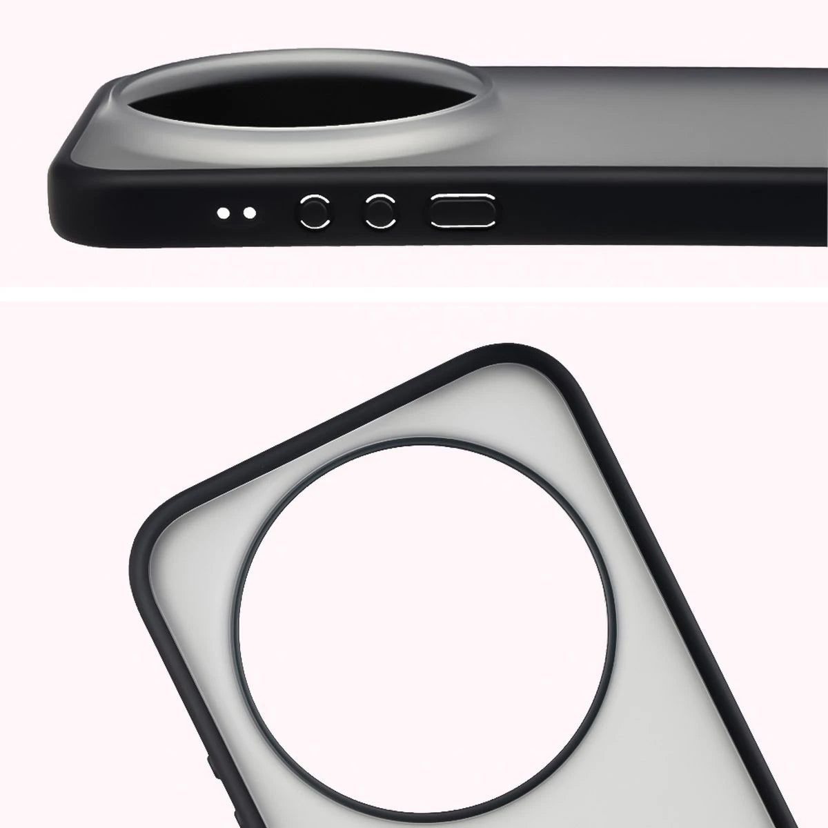 Schutzhülle + gehärtetem Glas Bizon Angelo Pack für Xiaomi 17 Ultra, Getönte mit schwarzem Rahmen