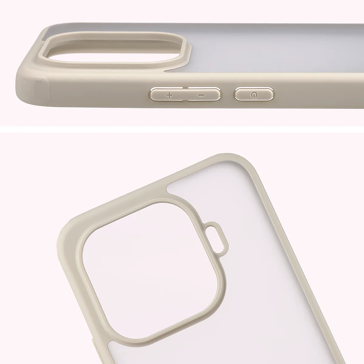 Schutzhülle + gehärtetem Glas für Xiaomi 17T, Bizon Angelo Pack, Semitransparent mit beigem Rahmen