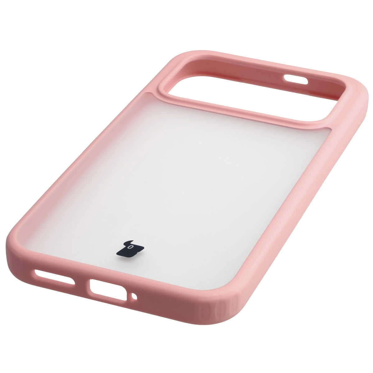Schutzhülle + gehärtetem Glas für Xiaomi POCO F8 Pro, Bizon Angelo Pack, Semitransparent mit hellrosem Rahmen