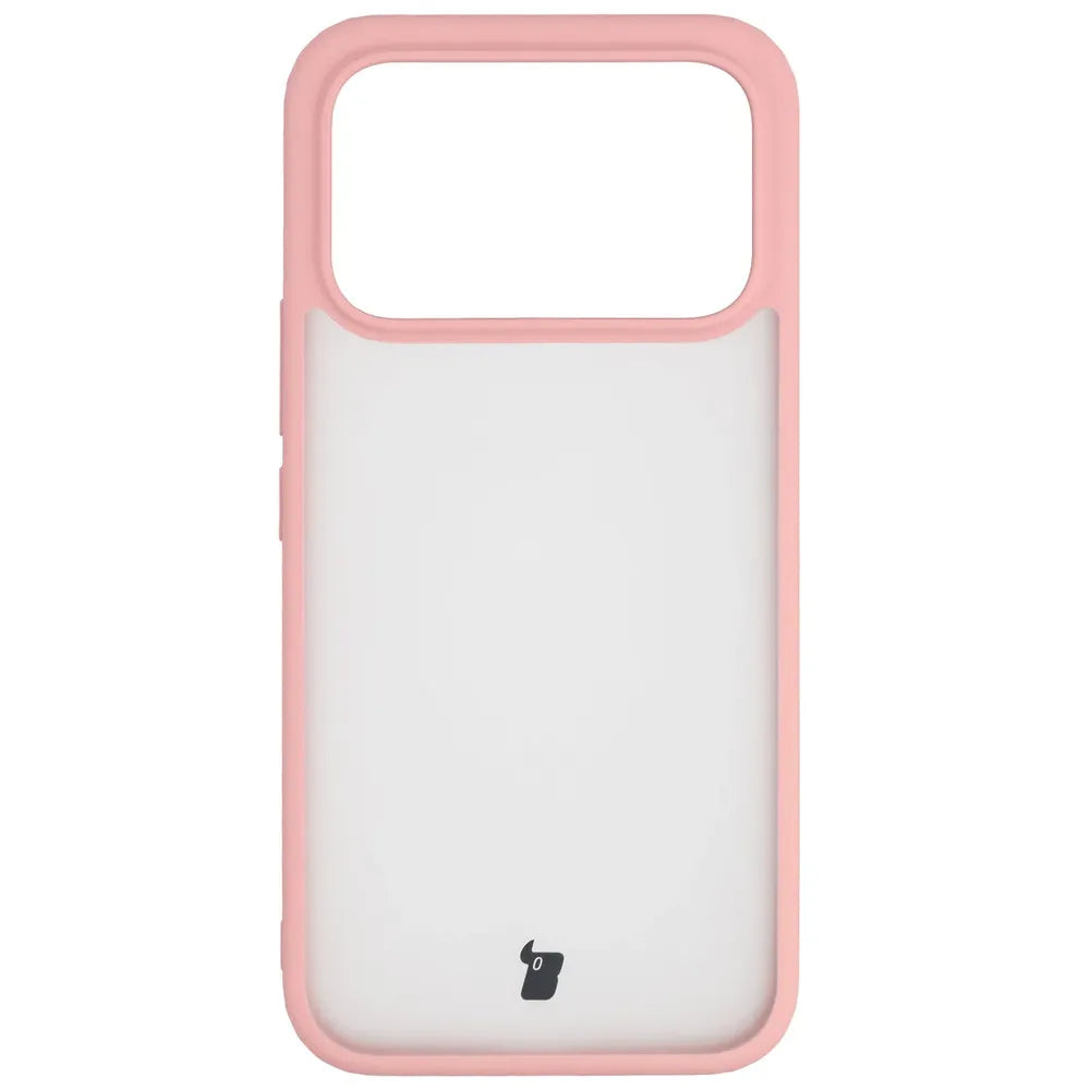 Schutzhülle + gehärtetem Glas für Xiaomi POCO F9 Ultra, Bizon Angelo Pack, Semitransparent mit hellrosem Rahmen (2/8)