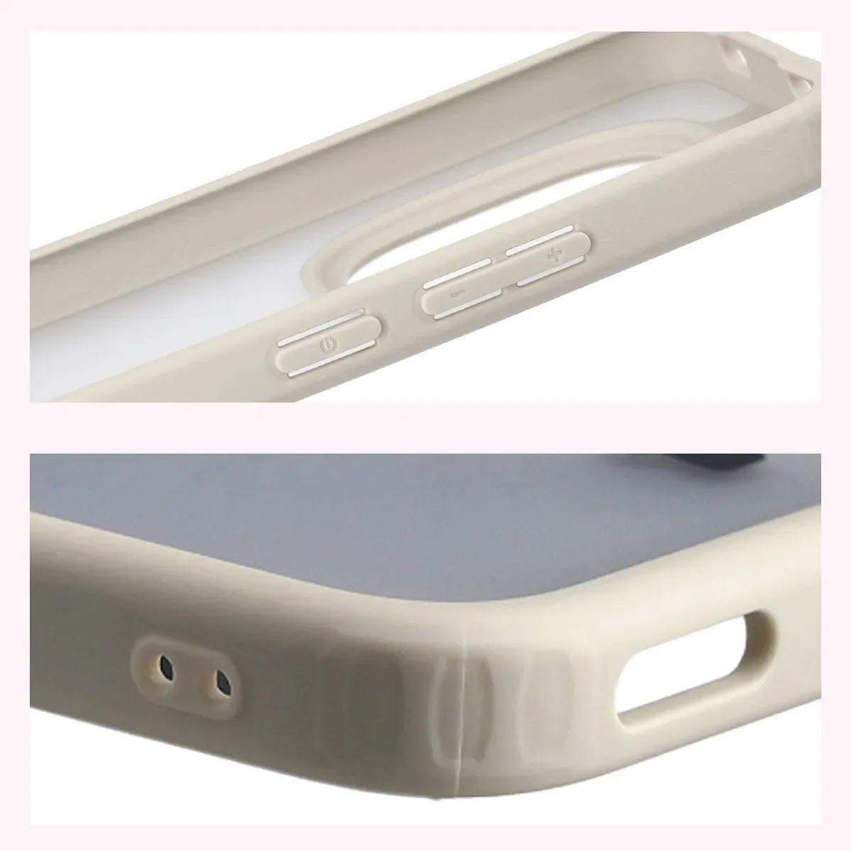 Schutzhülle + gehärtetem Glas für Xiaomi Redmi Note 15 Pro 5G, Bizon Angelo Pack, Semitransparent mit beigem Rahmen