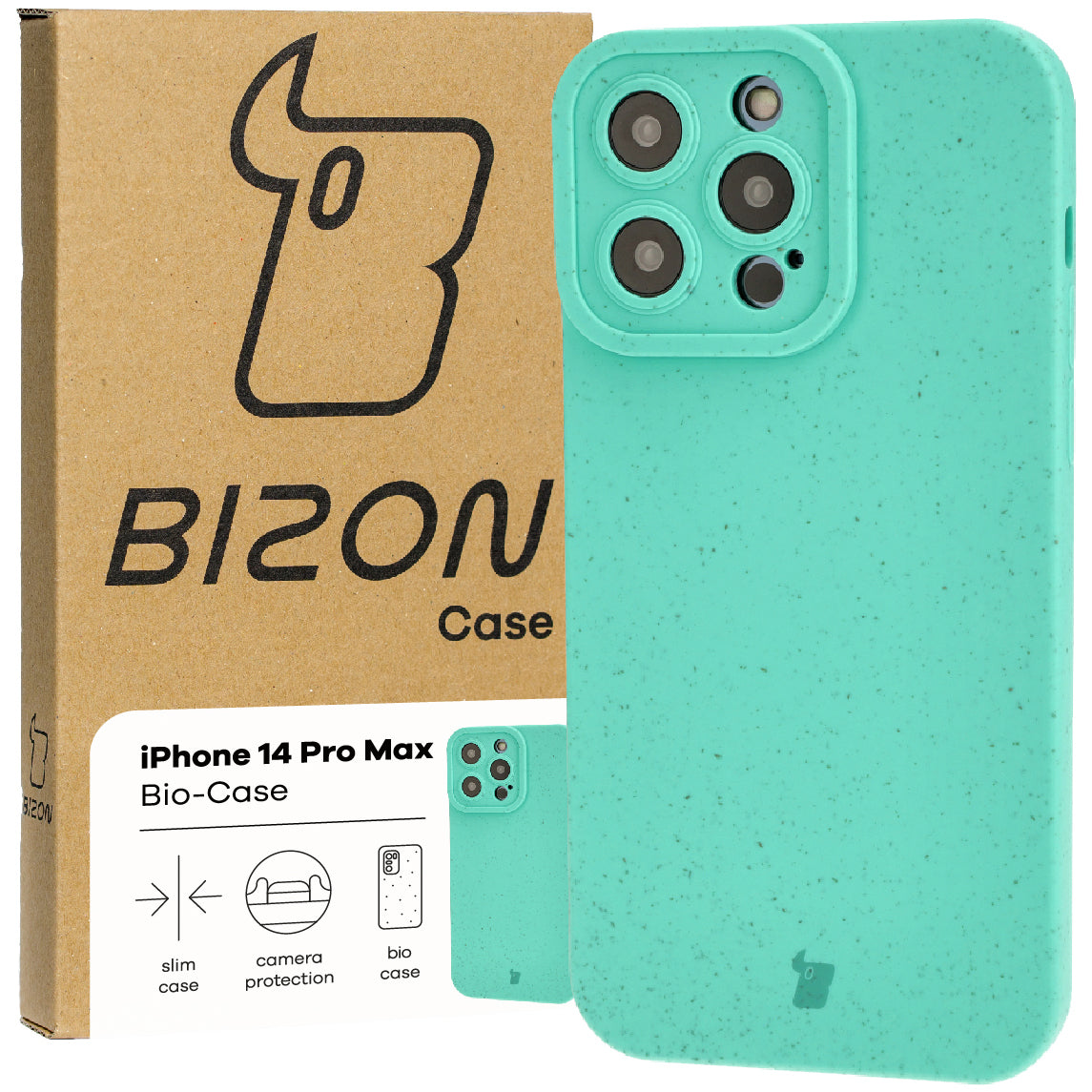 Ökologische Schutzhülle für iPhone 14 Pro Max, Bizon Bio Case, Grün
