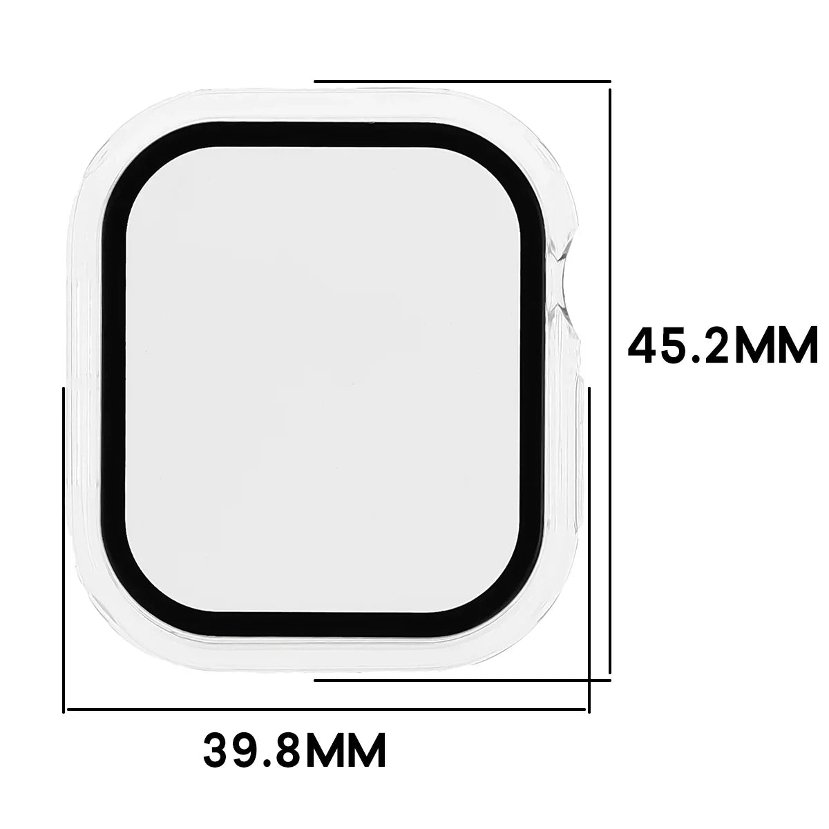 Schutzhülle mit Glas für Apple Watch Series 12 42mm, Bizon Case Watch Adamo, Transparent (2/8)