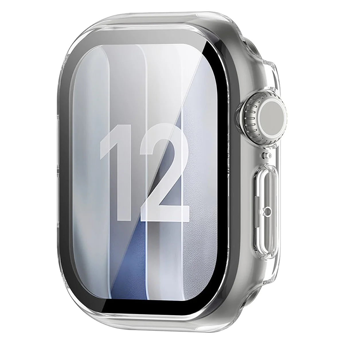 Schutzhülle mit Glas für Apple Watch Series 12 42mm, Bizon Case Watch Adamo, Transparent (5/8)