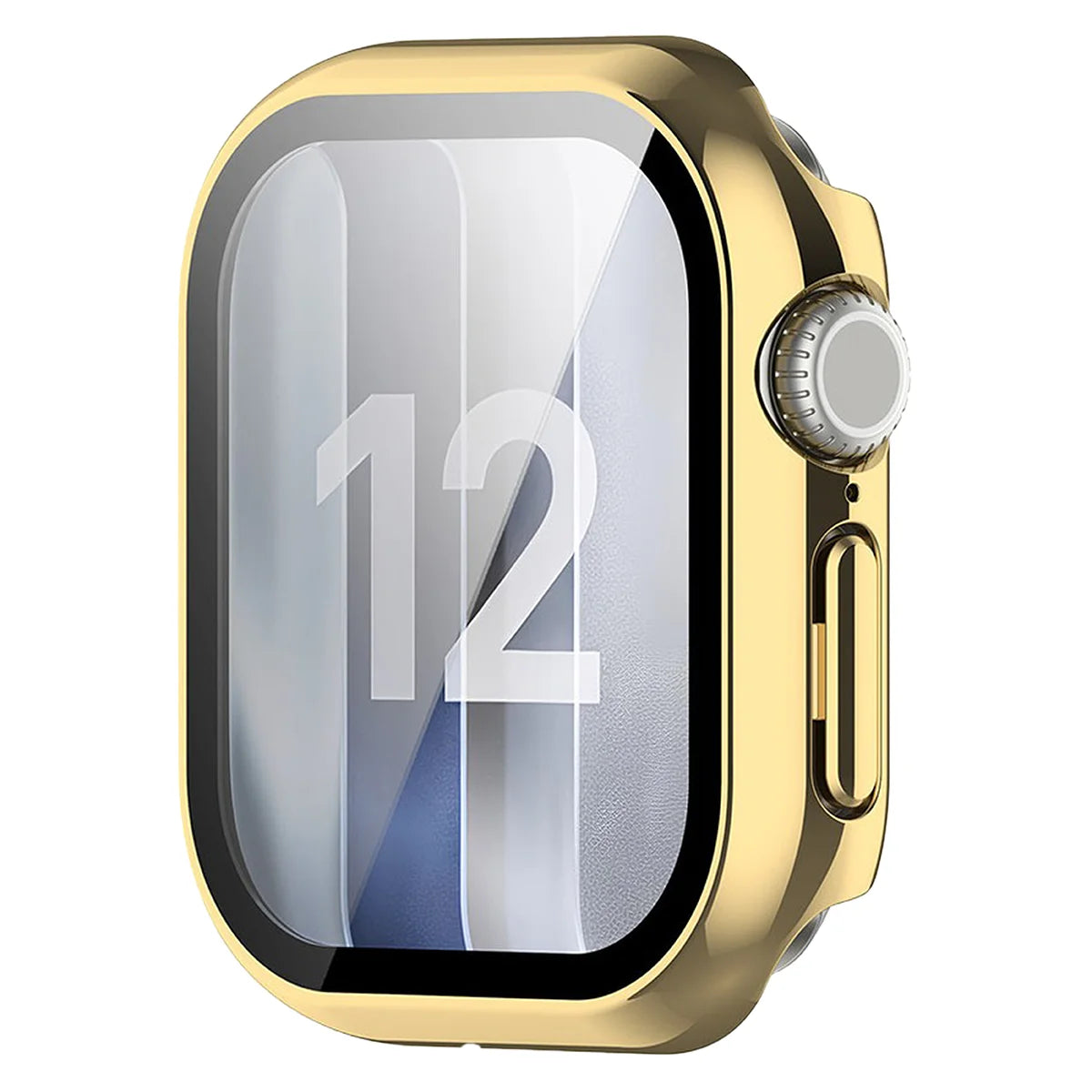 Schutzhülle mit Glas für Apple Watch Series 12 42mm, Bizon Case Watch Adamo, Golden (5/8)
