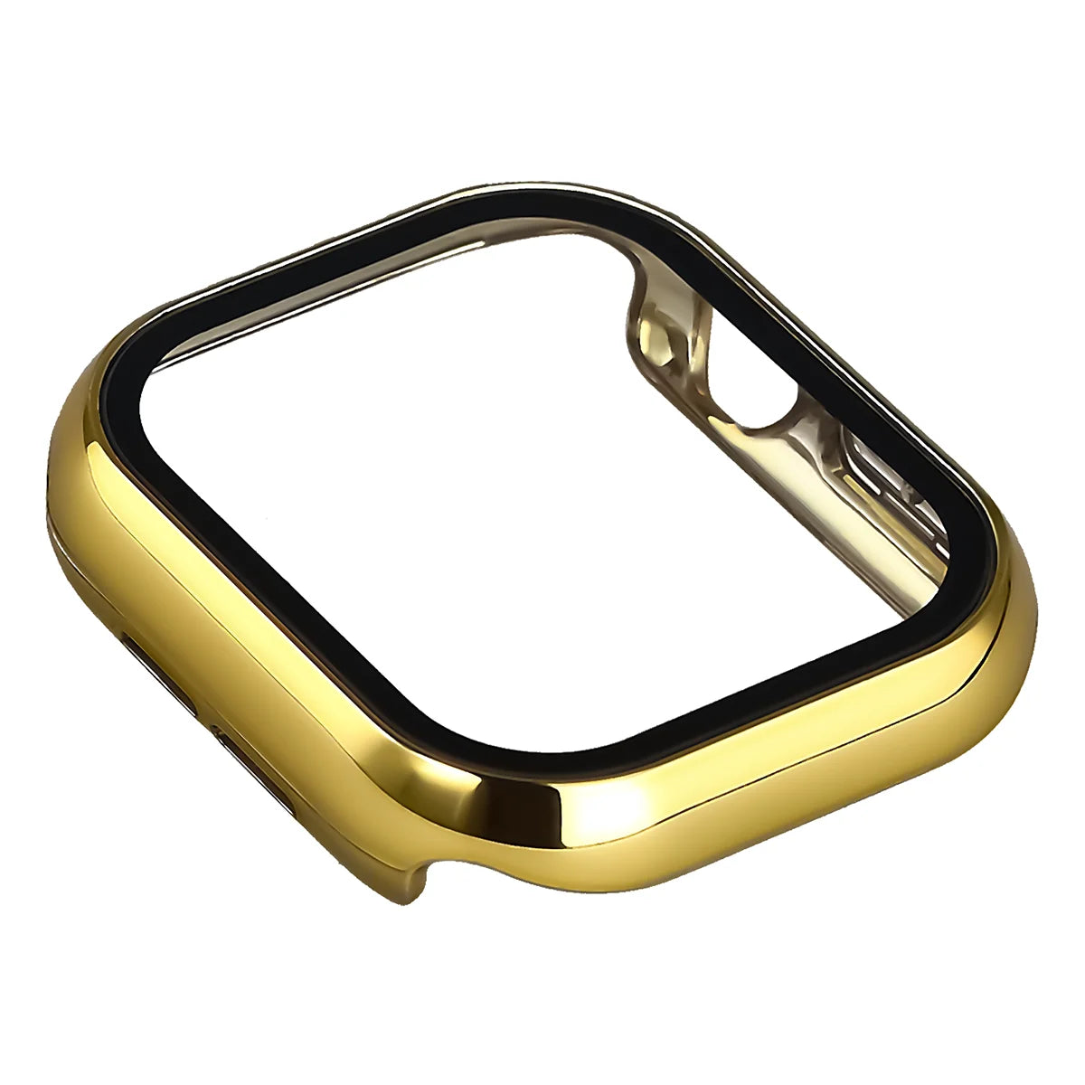 Schutzhülle mit Glas für Apple Watch Series 12 42mm, Bizon Case Watch Adamo, Golden (7/8)