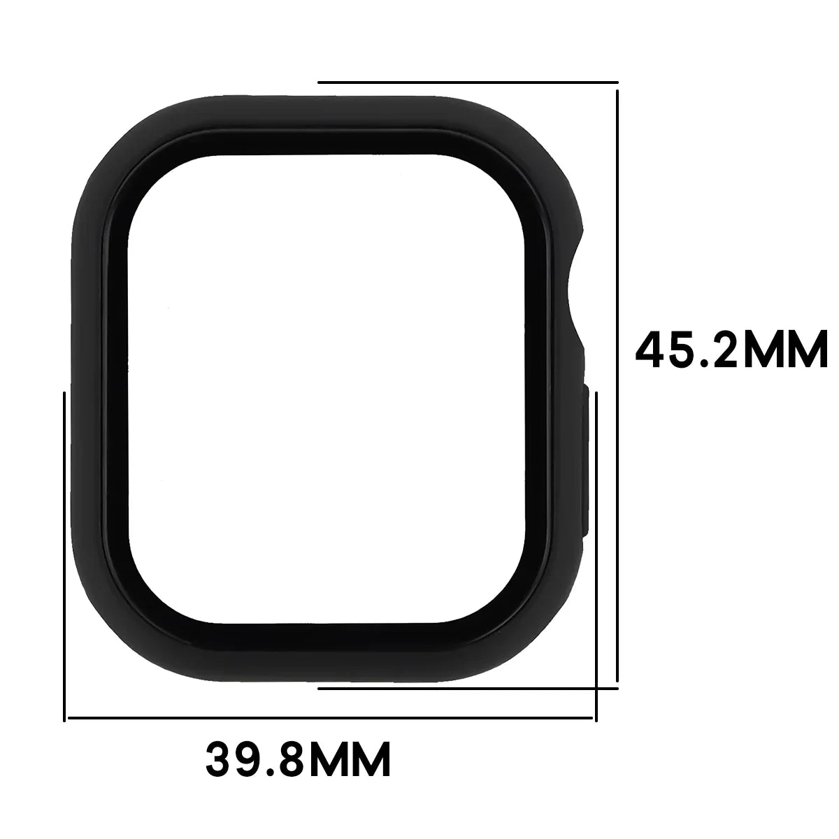 Schutzhülle mit Glas für Apple Watch Series 12 42mm, Bizon Case Watch Adamo, mattes Schwarz (2/8)