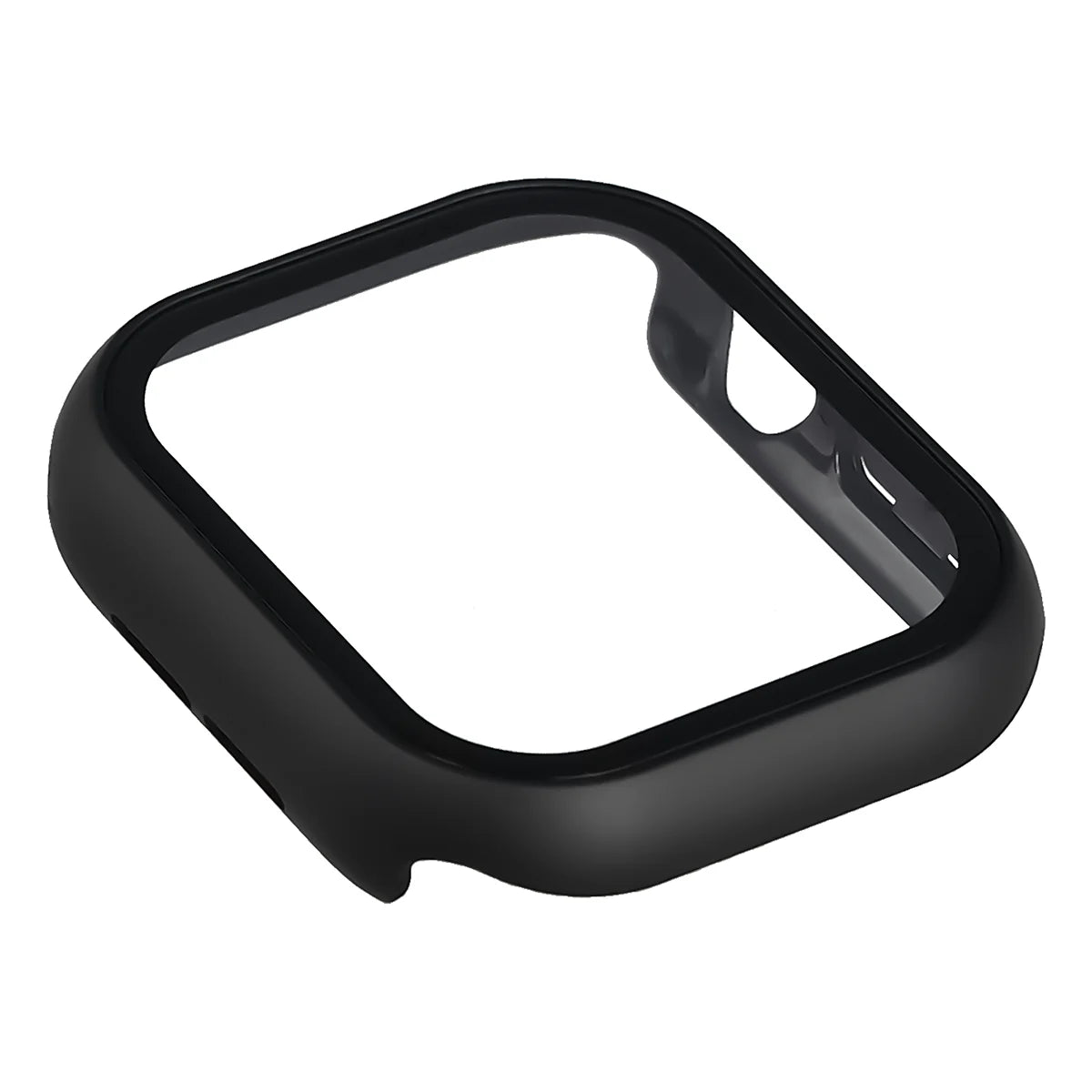 Schutzhülle mit Glas für Apple Watch Series 12 42mm, Bizon Case Watch Adamo, mattes Schwarz (7/8)