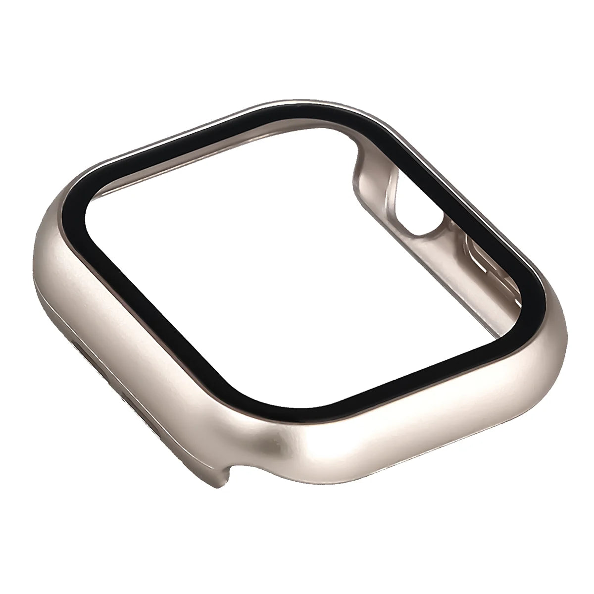 Schutzhülle mit Glas für Apple Watch Series 12 42mm, Bizon Case Watch Adamo, Satin Champagner (7/8)