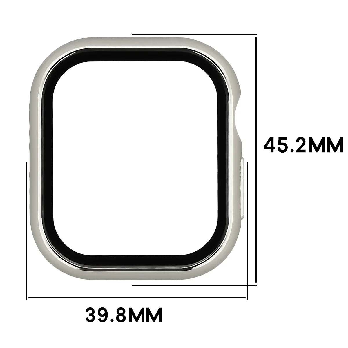 Schutzhülle mit Glas für Apple Watch Series 12 42mm, Bizon Case Watch Adamo, Silbern (2/8)