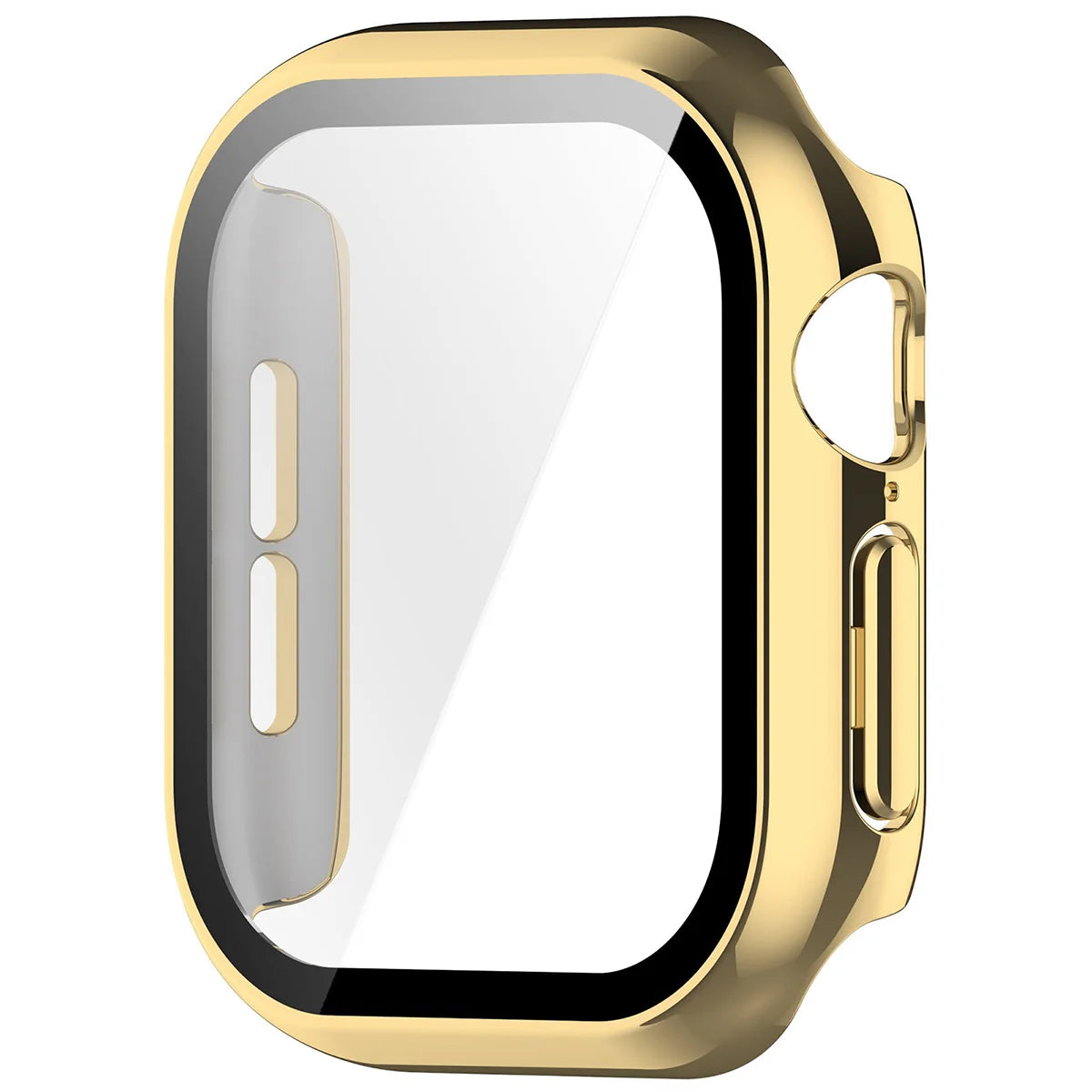 Schutzhülle mit Glas für Apple Watch Series 12 46mm, Bizon Case Watch Adamo, Golden (3/8)