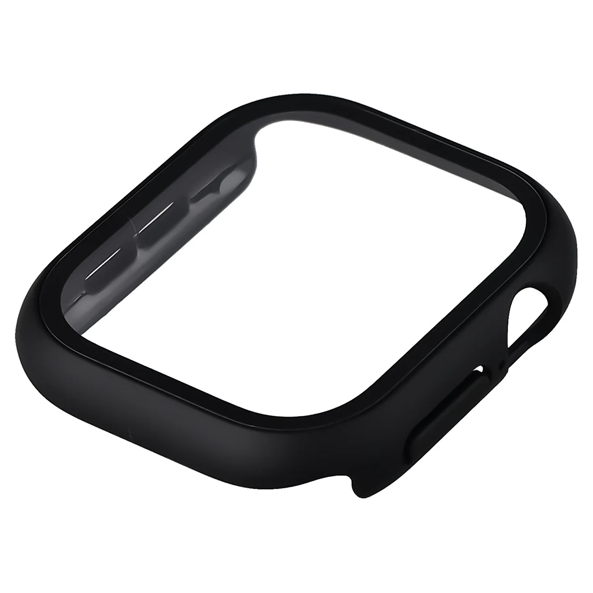 Schutzhülle mit Glas für Apple Watch Series 12 46mm, Bizon Case Watch Adamo, mattes Schwarz (6/8)