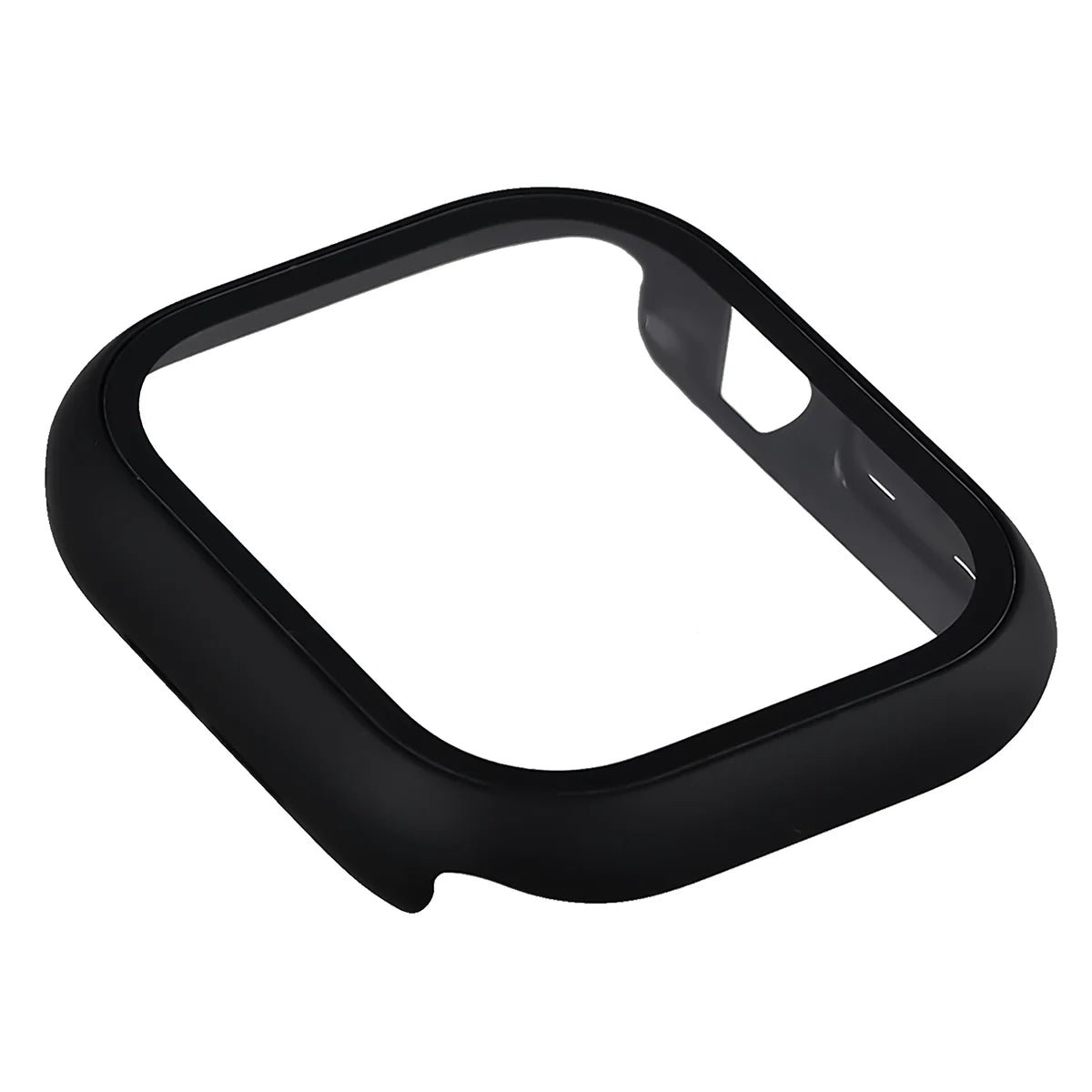 Schutzhülle mit Glas für Apple Watch Series 12 46mm, Bizon Case Watch Adamo, mattes Schwarz (7/8)