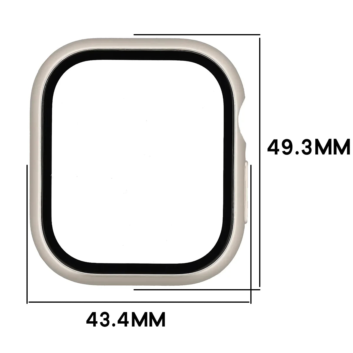 Schutzhülle mit Glas für Apple Watch Series 12 46mm, Bizon Case Watch Adamo, Satin Champagner (2/8)