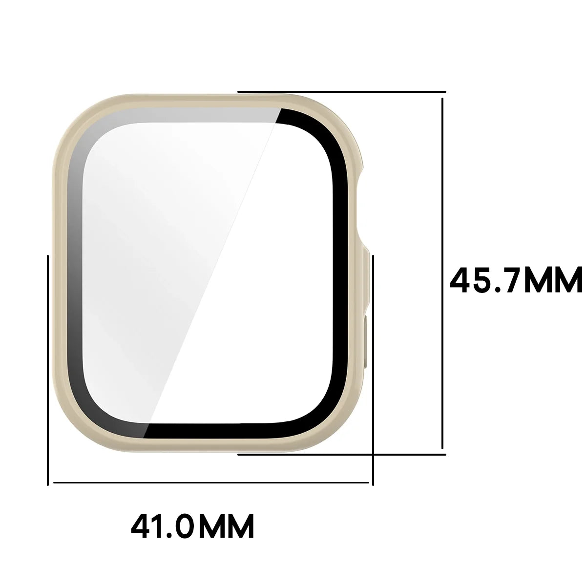 Schutzhülle mit Glas für Huawei Watch Fit 5, Bizon Case Watch Adamo, Beige