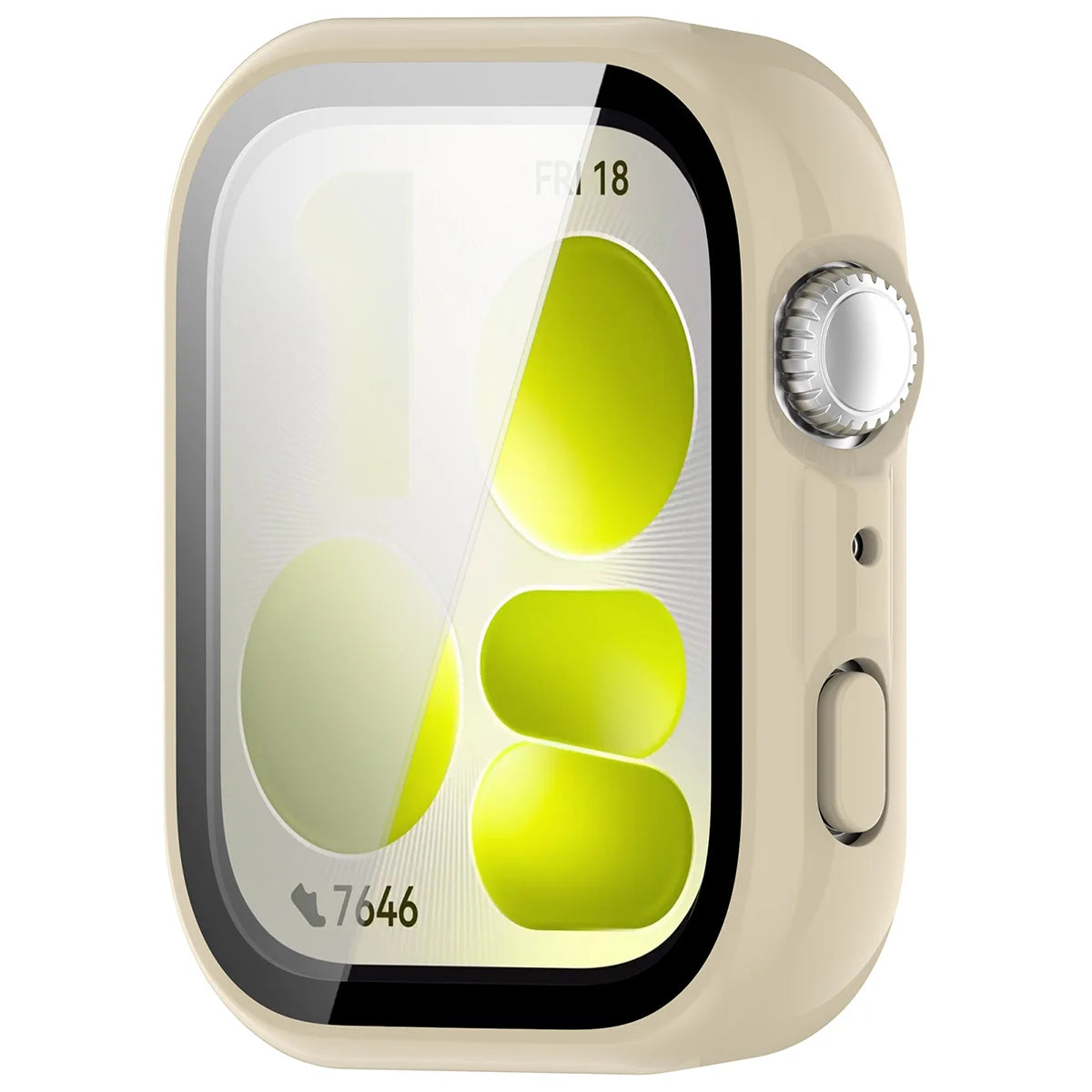Schutzhülle mit Glas für Huawei Watch Fit 5, Bizon Case Watch Adamo, Beige