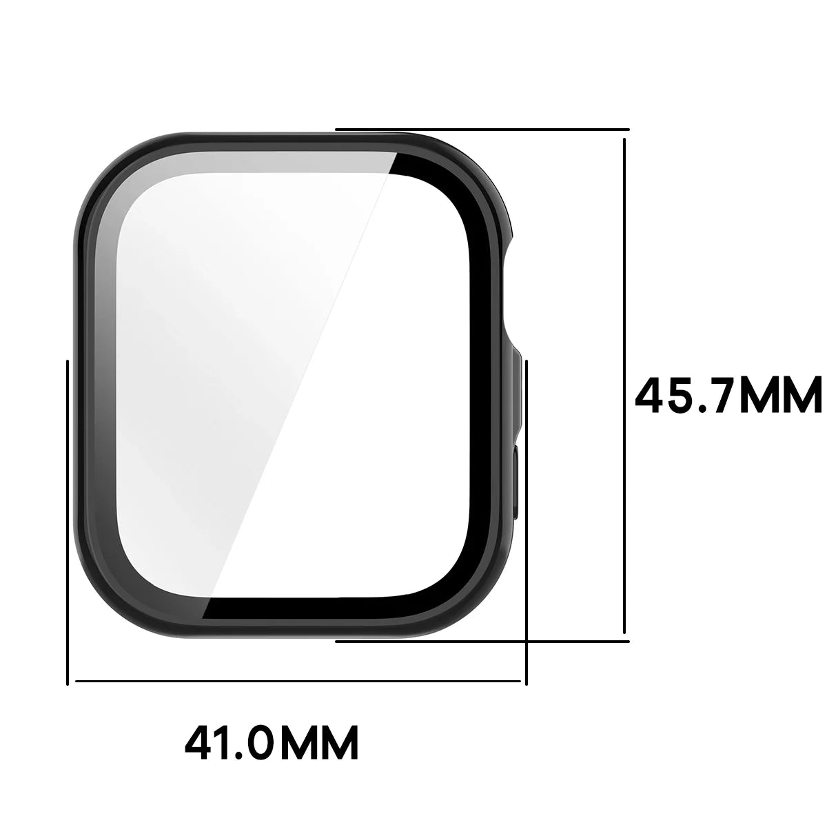 Schutzhülle mit Glas für Huawei Watch Fit 5, Bizon Case Watch Adamo, Schwarz