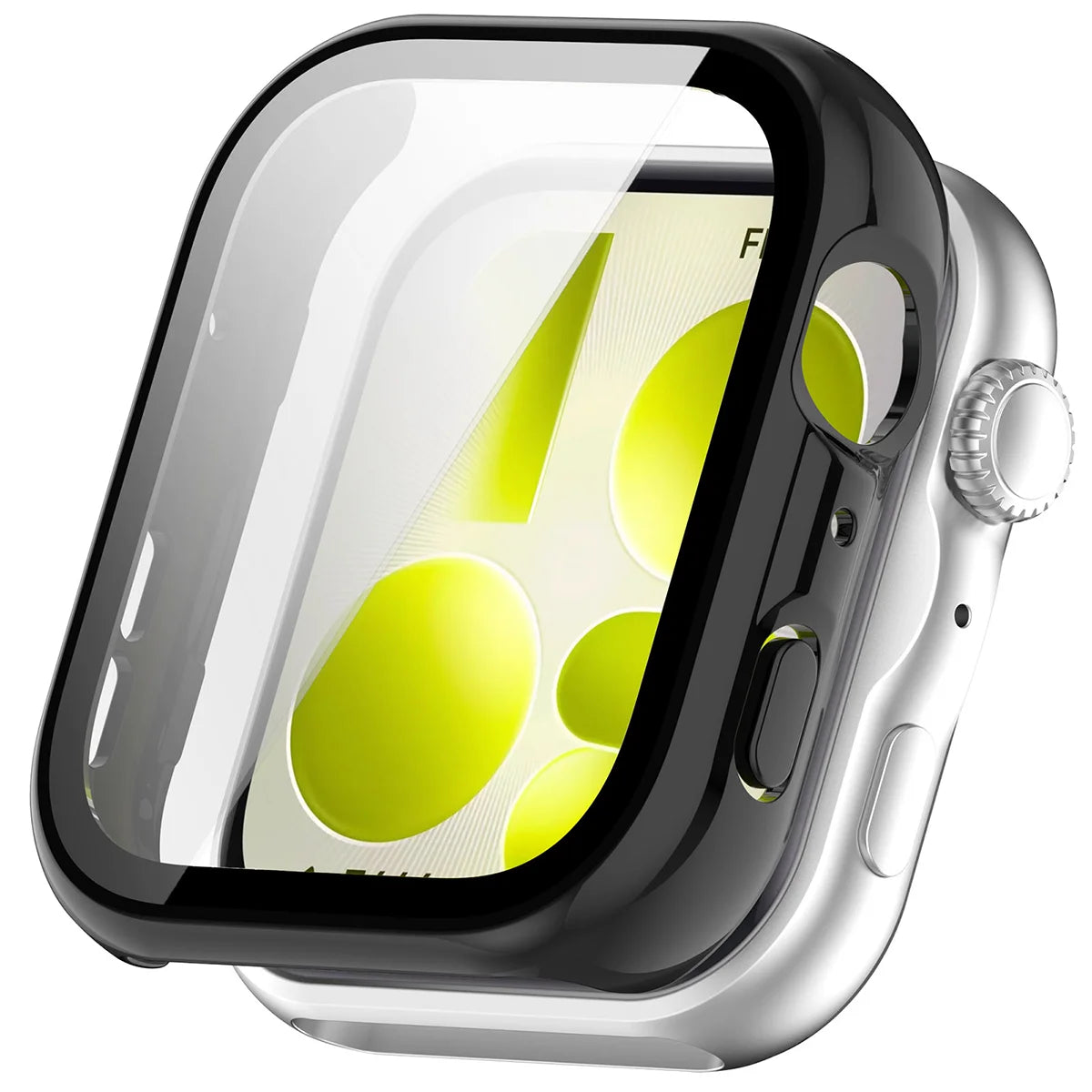 Schutzhülle mit Glas für Huawei Watch Fit 5, Bizon Case Watch Adamo, Schwarz