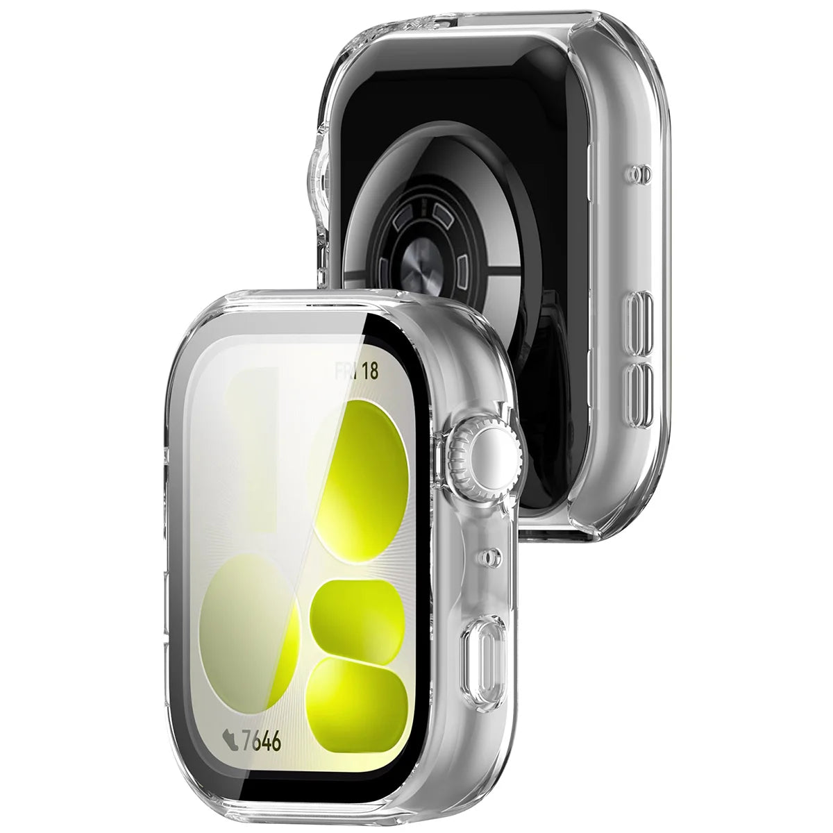 Schutzhülle mit Glas für Huawei Watch Fit 5, Bizon Case Watch Adamo, Transparent