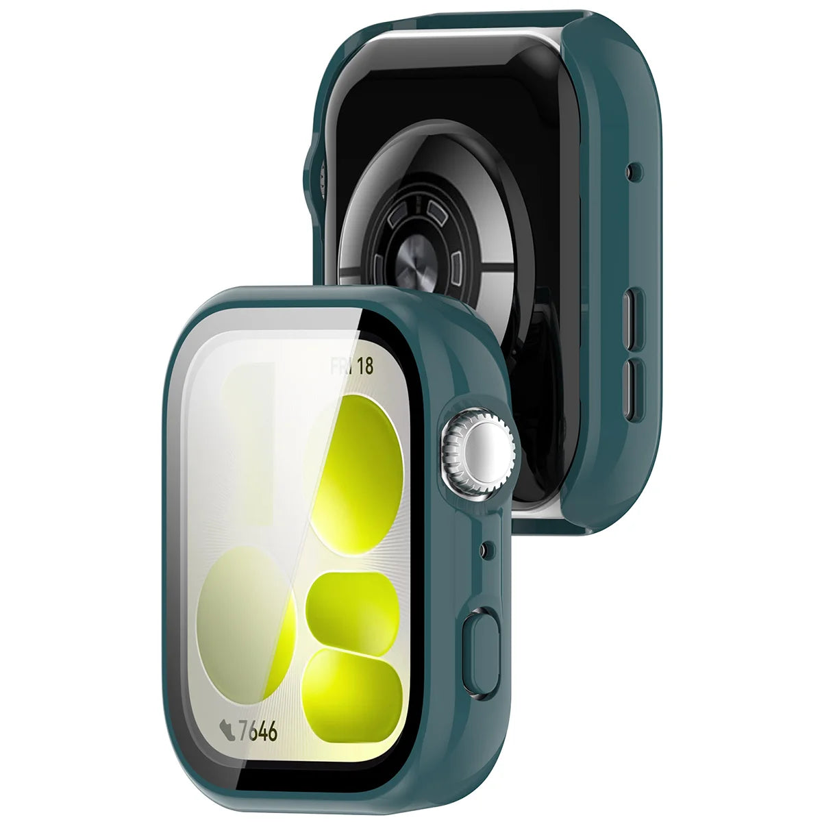 Schutzhülle mit Glas für Huawei Watch Fit 5, Bizon Case Watch Adamo, Grün