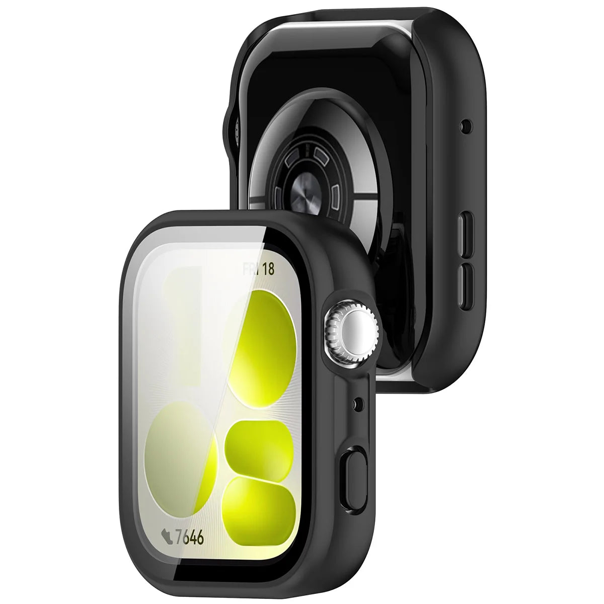 Schutzhülle mit Glas für Huawei Watch Fit 5, Bizon Case Watch Adamo, mattes Schwarz