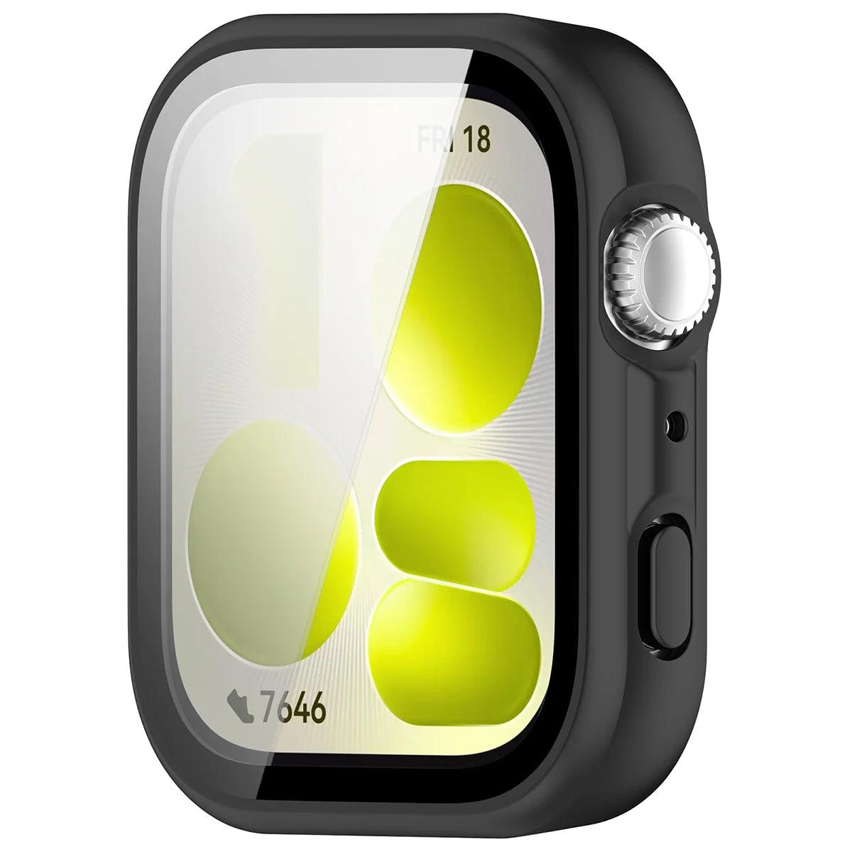 Schutzhülle mit Glas für Huawei Watch Fit 5, Bizon Case Watch Adamo, mattes Schwarz