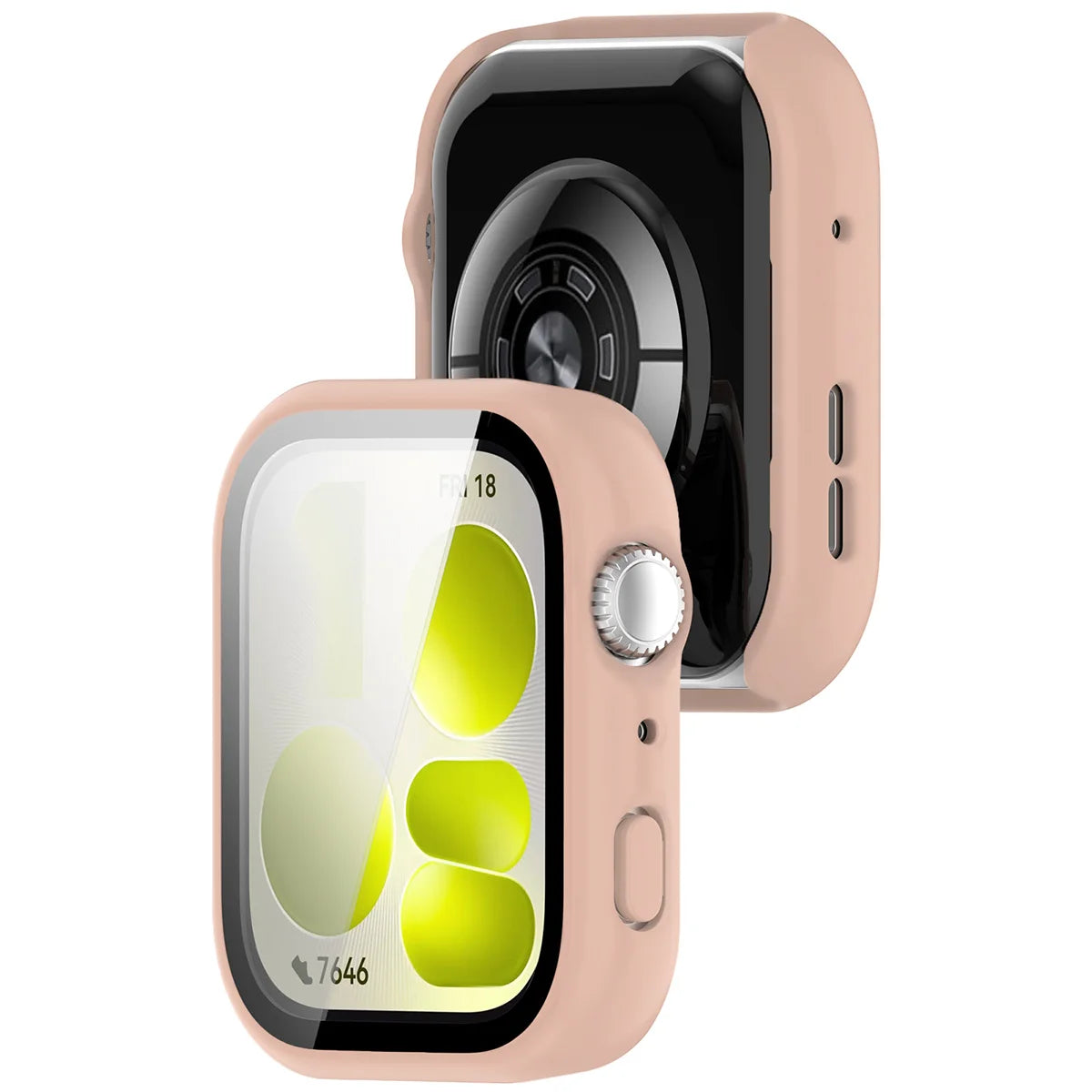 Schutzhülle mit Glas für Huawei Watch Fit 5, Bizon Case Watch Adamo, mattes Rosa