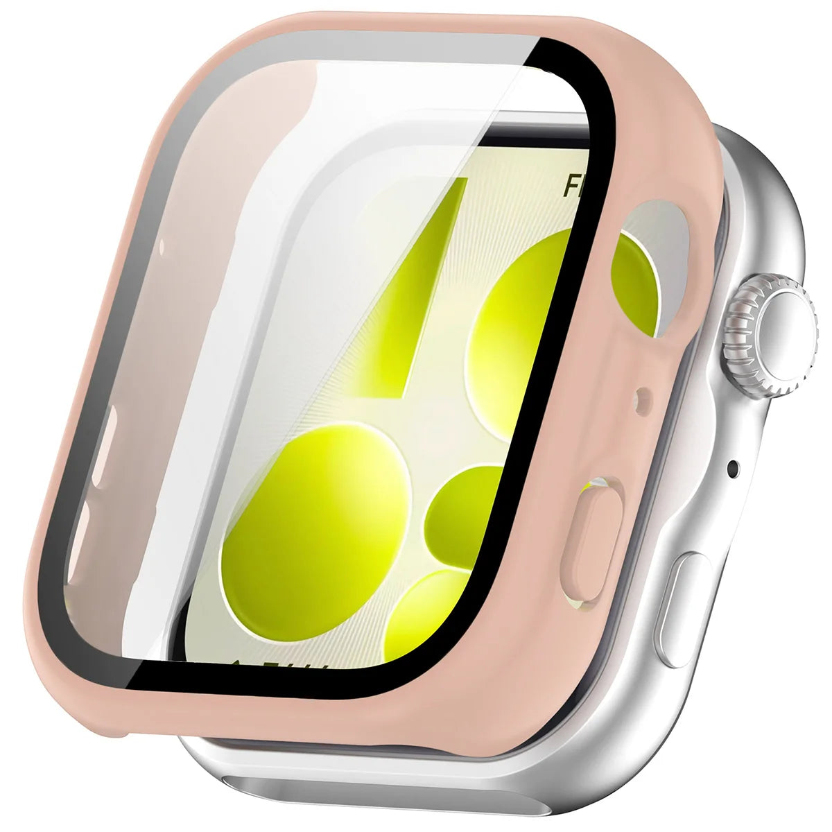 Schutzhülle mit Glas für Huawei Watch Fit 5, Bizon Case Watch Adamo, mattes Rosa